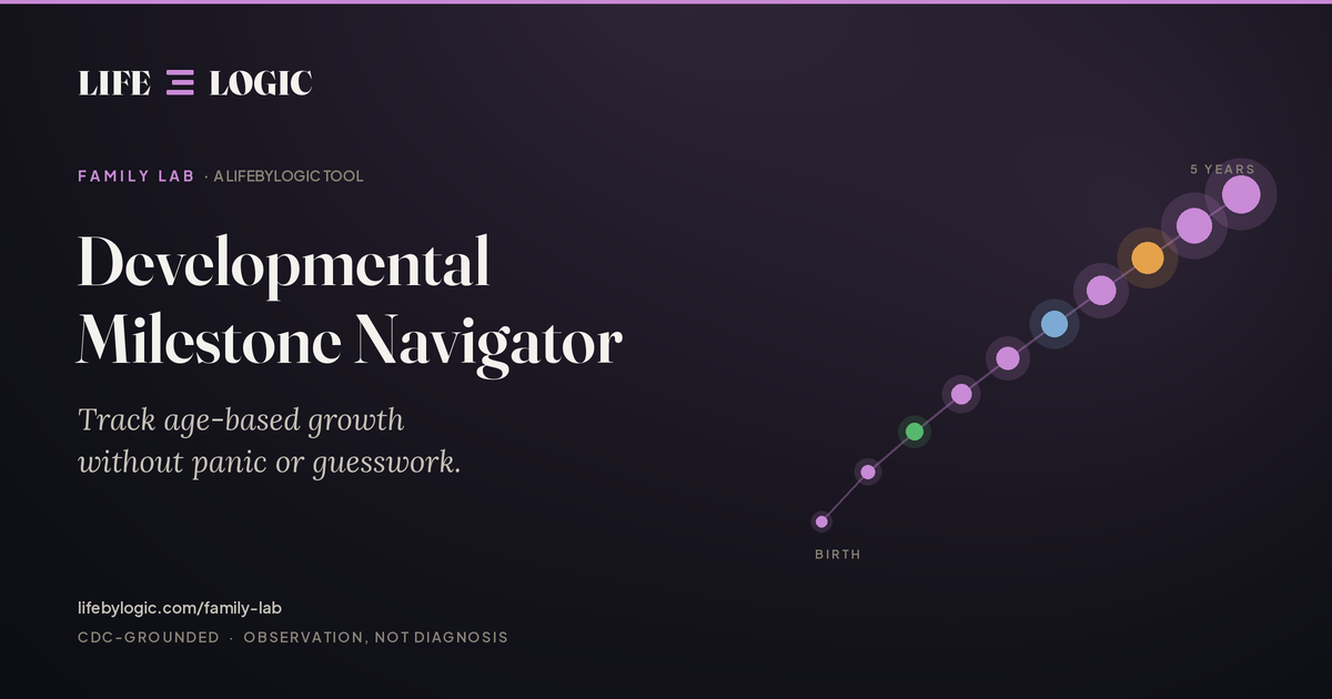 Sample developmental milestone observation summary
